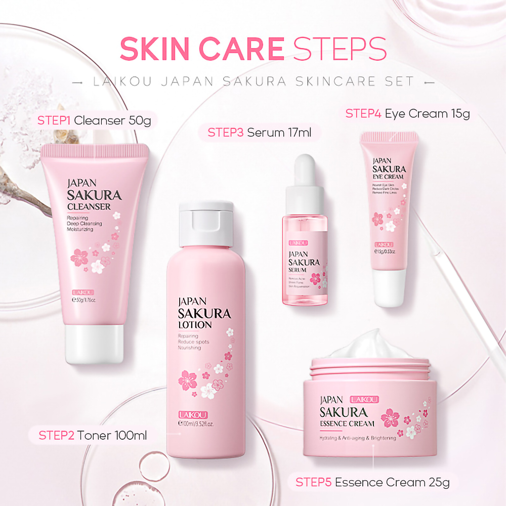 Laikou Japan Sakura Skincare 5Pcs Set