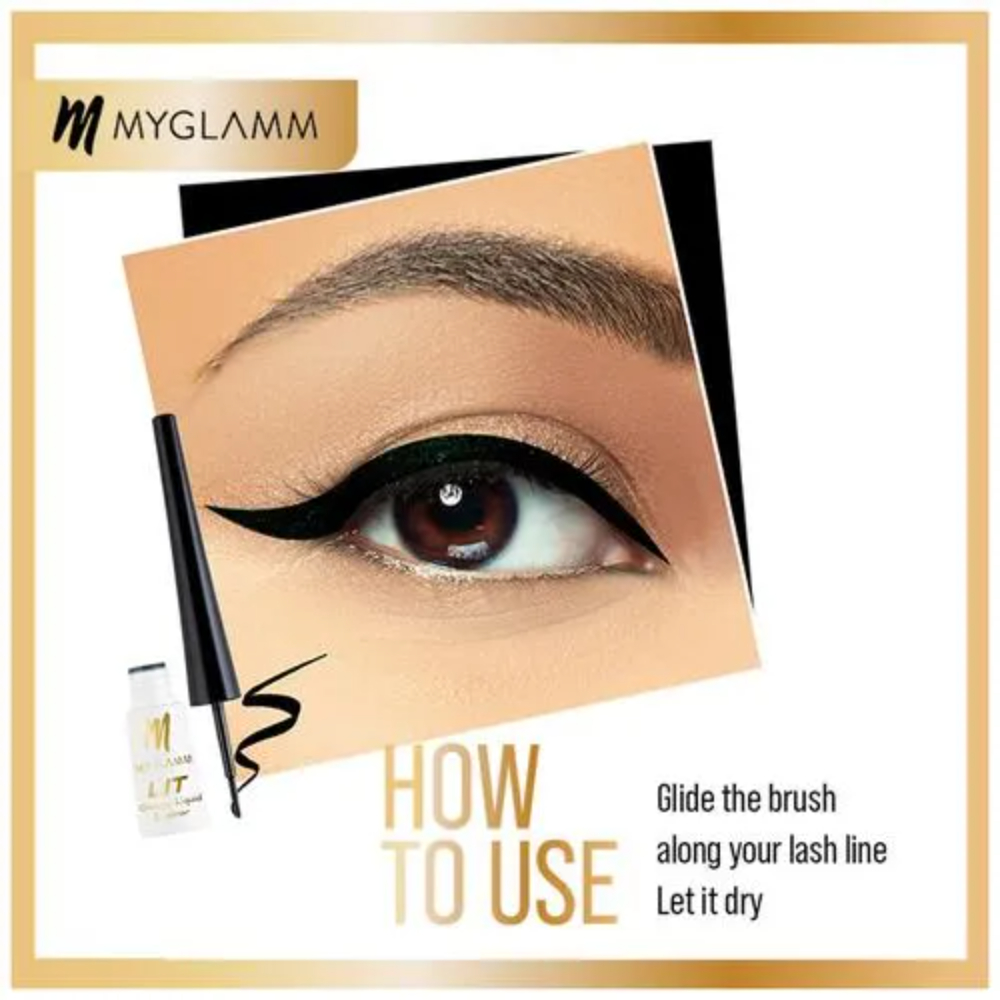 MyGlamm LIT Glossy Liquid Eyeliner - Black Party