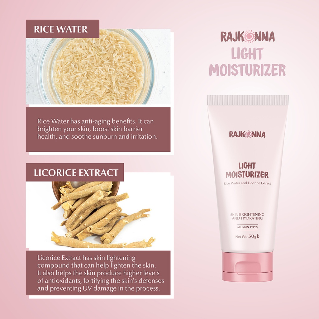 Rajkonna Light Moisturizer With Rice Water And Licorice Extract